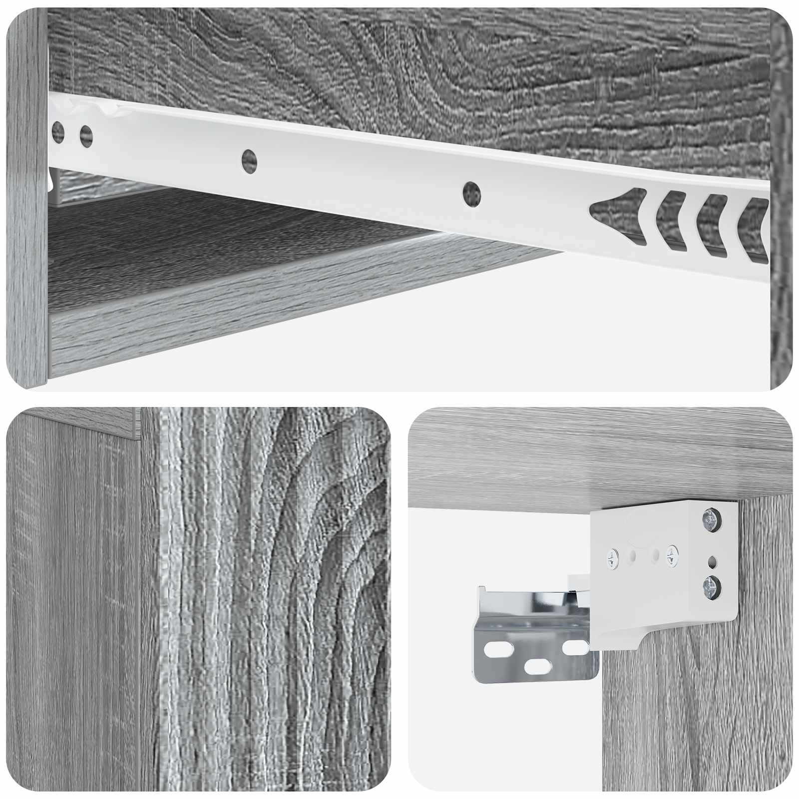 Wandmontage Zijtafel Grijs sonoma 59 x 34,5 x 17 cm is nu te koop bij PeponiXL, paradijselijk wonen!