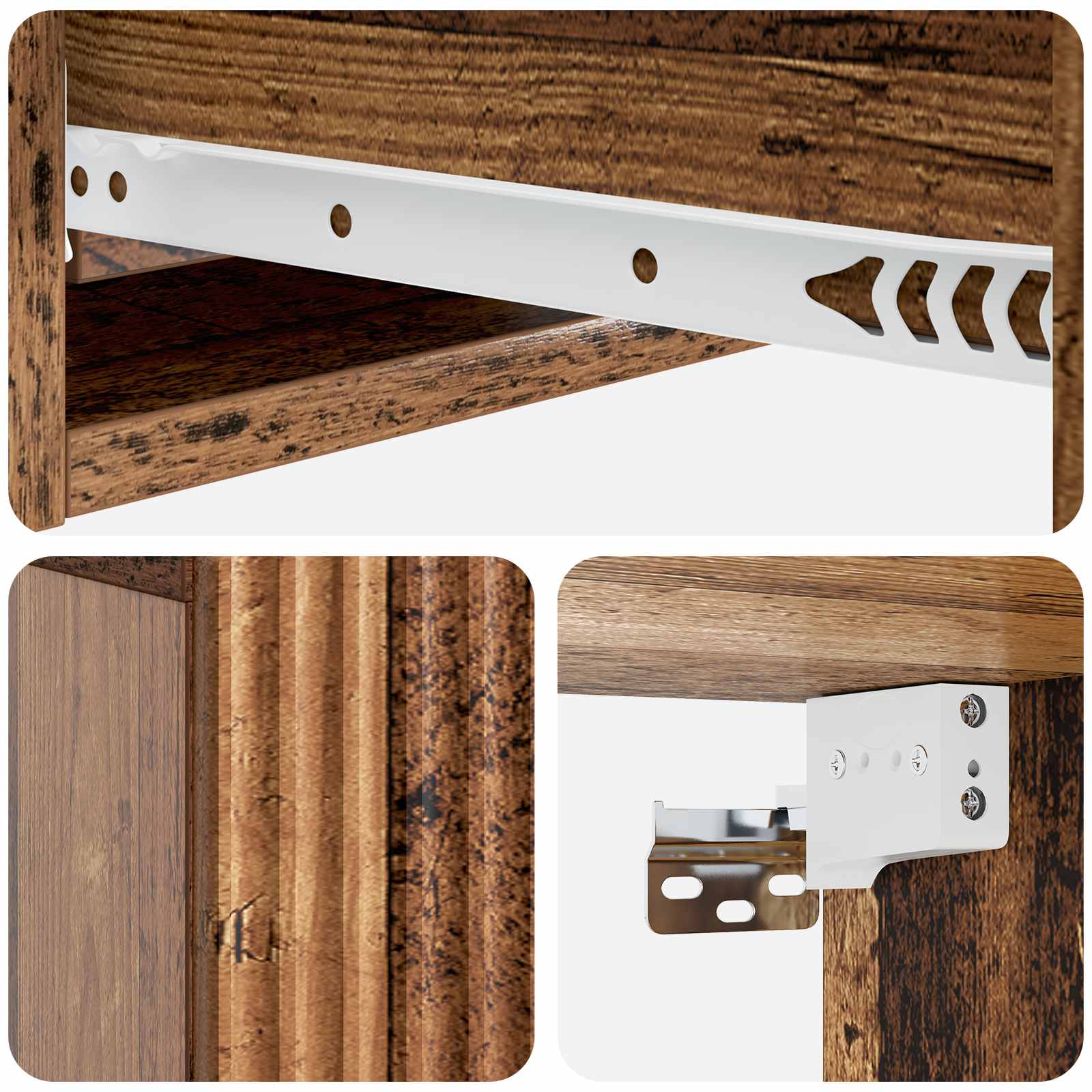 Wandmontage Zijtafel Oud hout 59 x 34,5 x 17 cm Bewerkt hout is nu te koop bij PeponiXL, paradijselijk wonen!