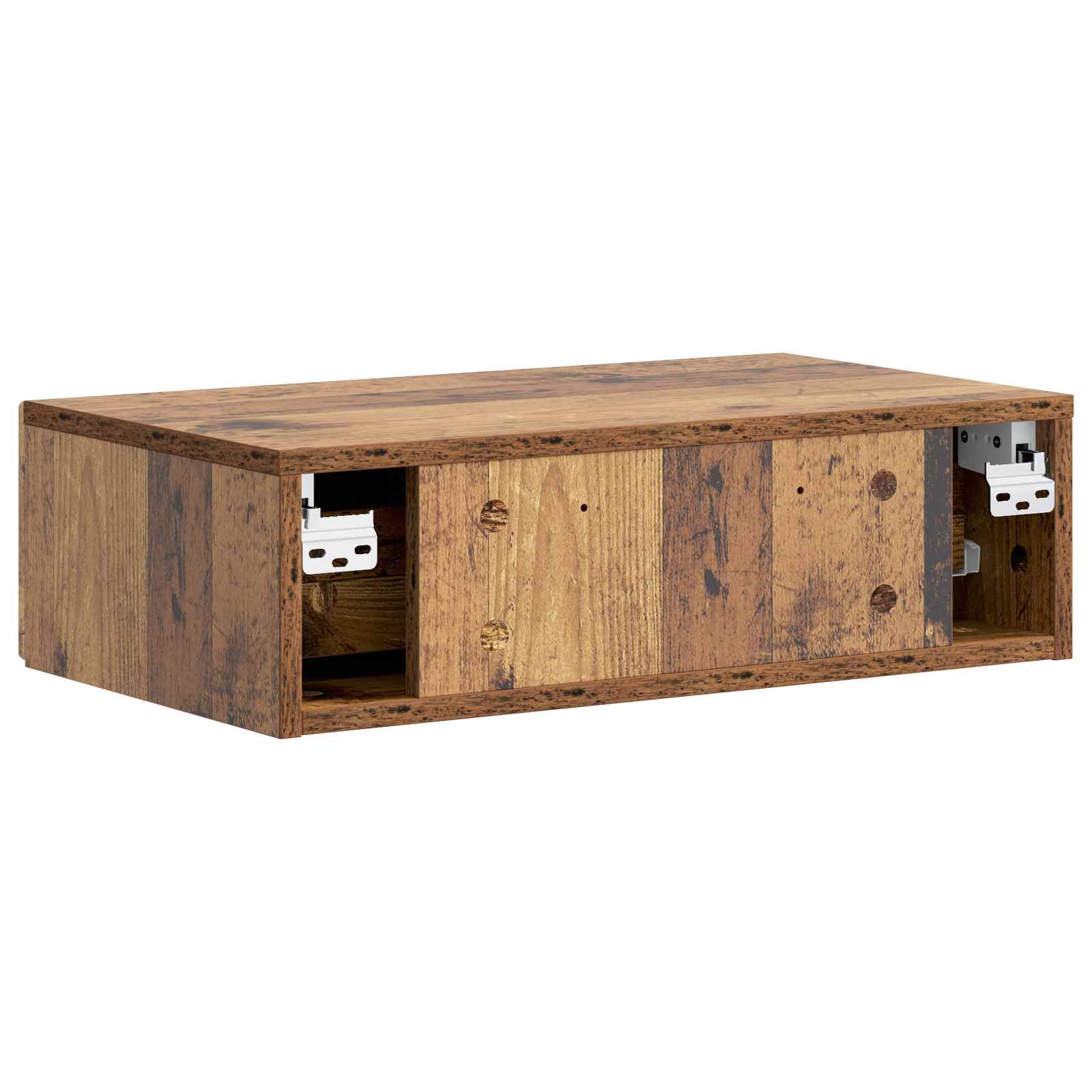 Wandmontage Zijtafel Oud hout 59 x 34,5 x 17 cm Bewerkt hout is nu te koop bij PeponiXL, paradijselijk wonen!