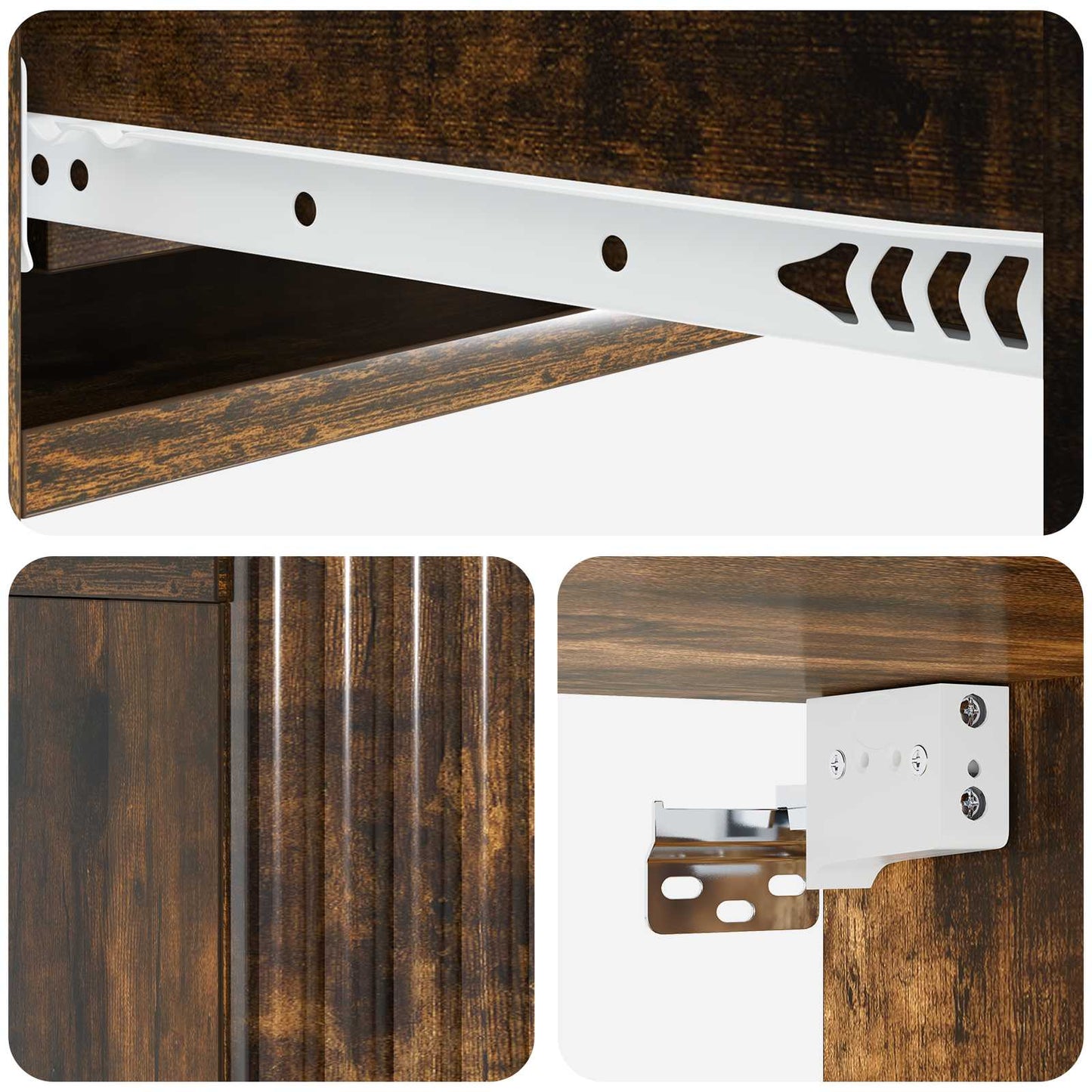 Wandmontage Zijtafel Gerookt eiken 87,5 x 34,5 x 17 cm is nu te koop bij PeponiXL, paradijselijk wonen!
