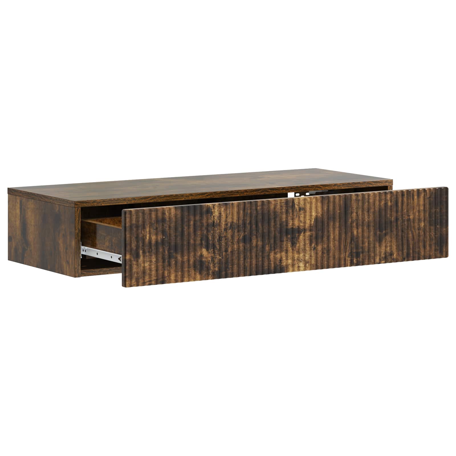 Wandmontage Zijtafel Gerookt eiken 87,5 x 34,5 x 17 cm is nu te koop bij PeponiXL, paradijselijk wonen!