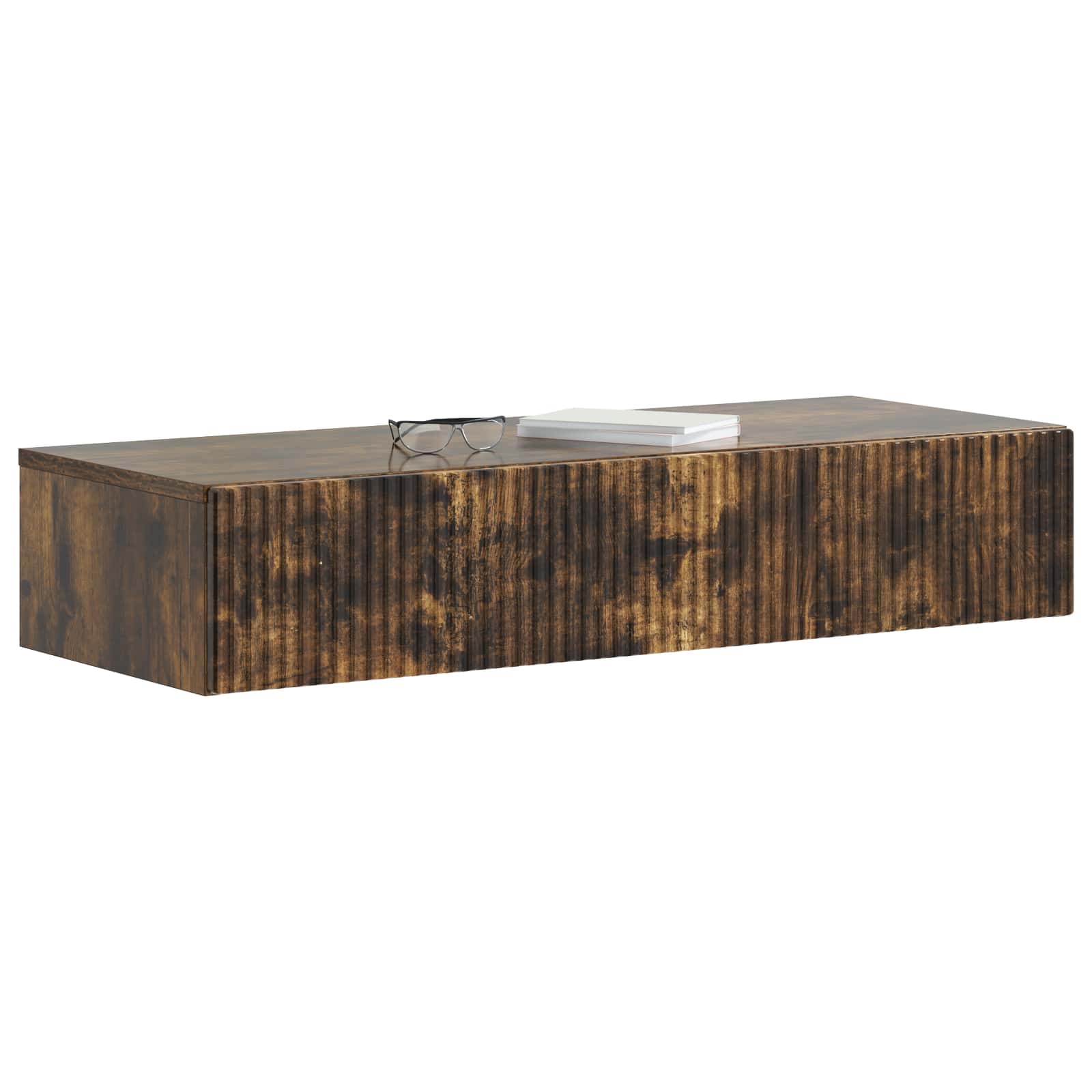 Wandmontage Zijtafel Gerookt eiken 87,5 x 34,5 x 17 cm is nu te koop bij PeponiXL, paradijselijk wonen!