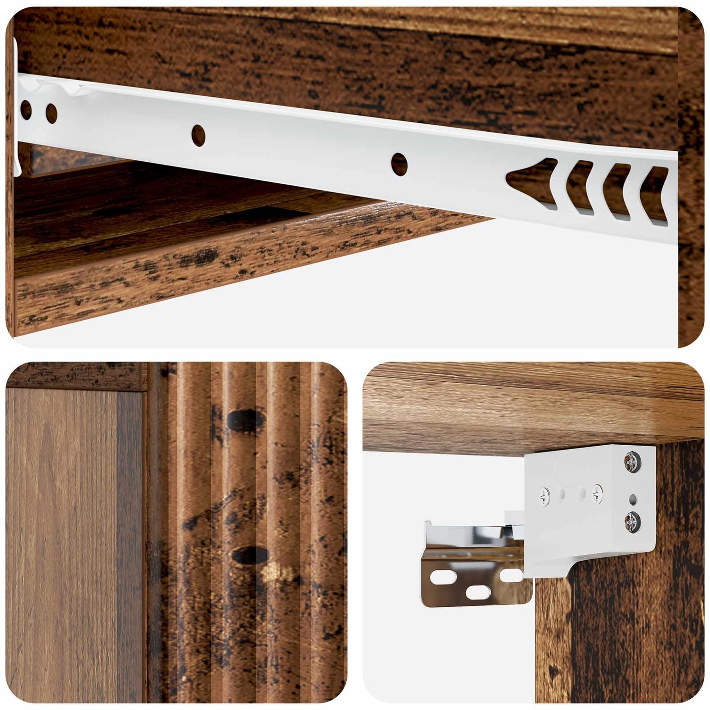 Wandmontage Zijtafel Oud hout 87,5 x 34,5 x 17 cm Bewerkt hout is nu te koop bij PeponiXL, paradijselijk wonen!