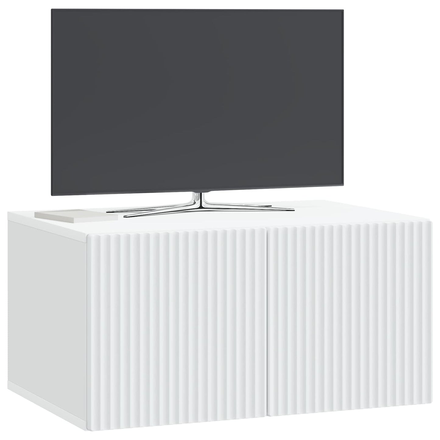 Wandbeugel TV-kast Wit 59,5 x 41 x 30 cm Bewerkt hout is nu te koop bij PeponiXL, paradijselijk wonen!