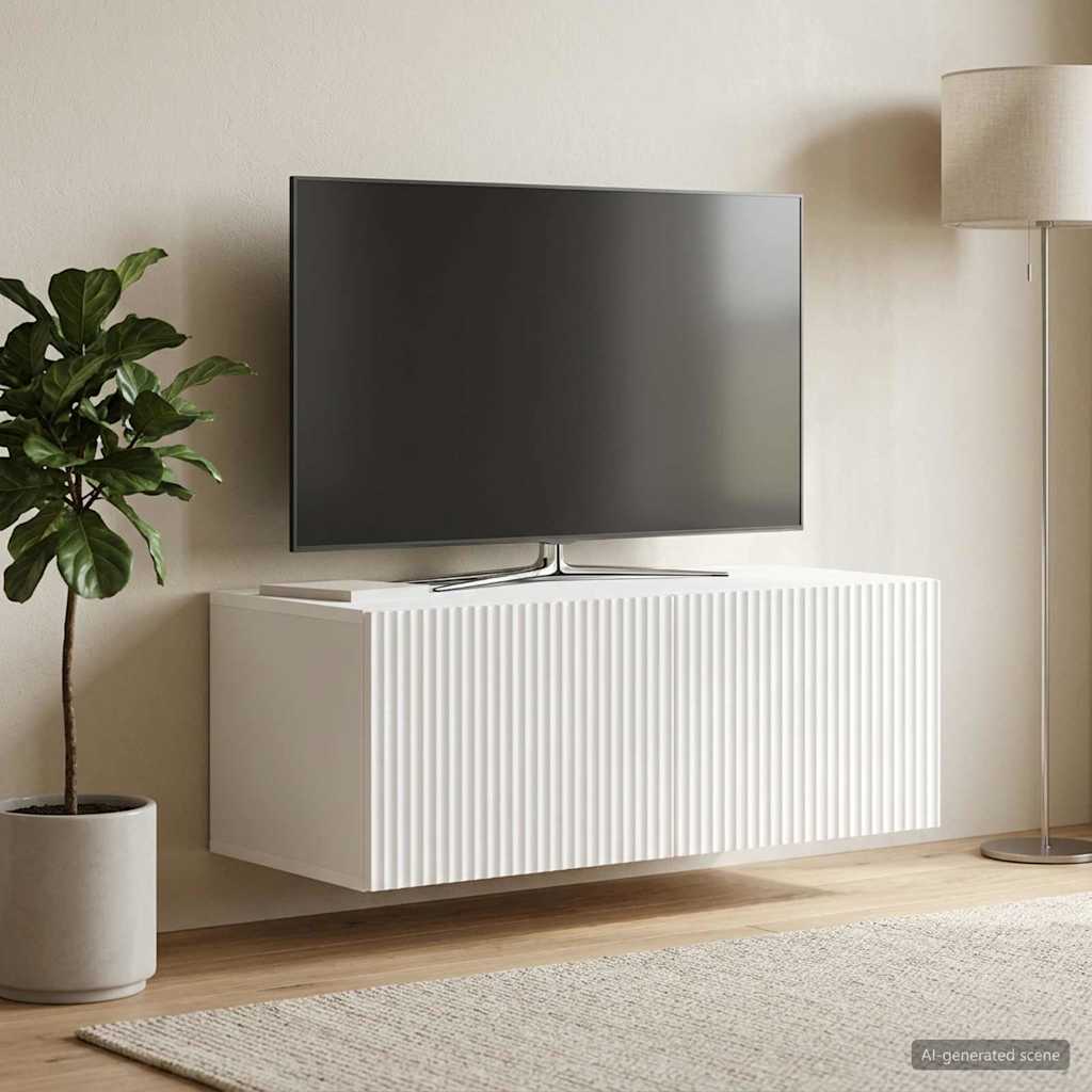 Wandbeugel TV-kast Wit 78,5 x 41 x 30 cm Bewerkt hout is nu te koop bij PeponiXL, paradijselijk wonen!