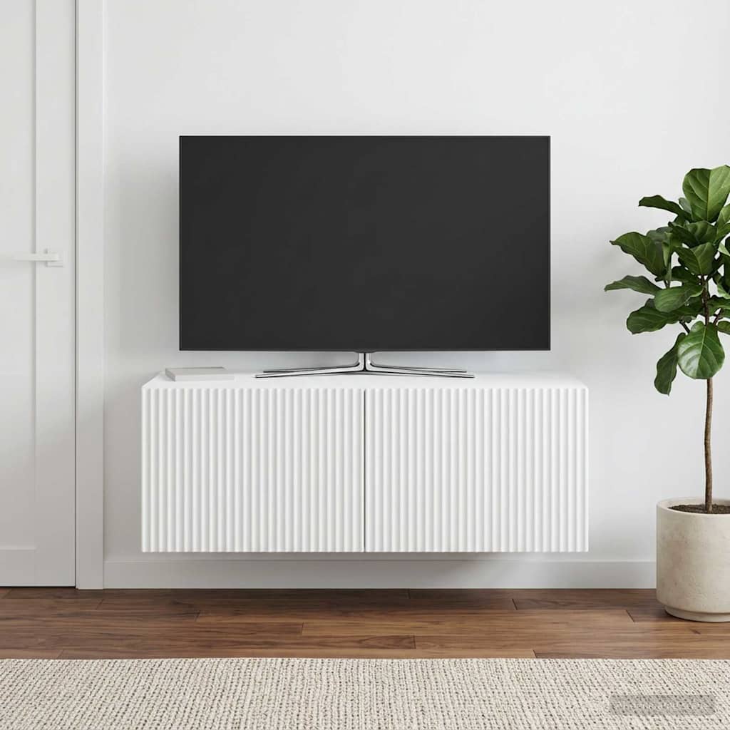 Wandbeugel TV-kast Wit 78,5 x 41 x 30 cm Bewerkt hout is nu te koop bij PeponiXL, paradijselijk wonen!