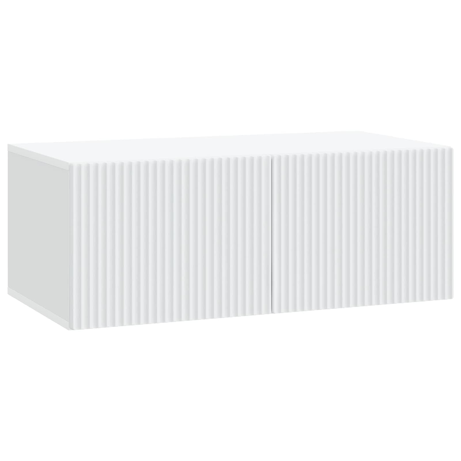 Wandbeugel TV-kast Wit 78,5 x 41 x 30 cm Bewerkt hout is nu te koop bij PeponiXL, paradijselijk wonen!