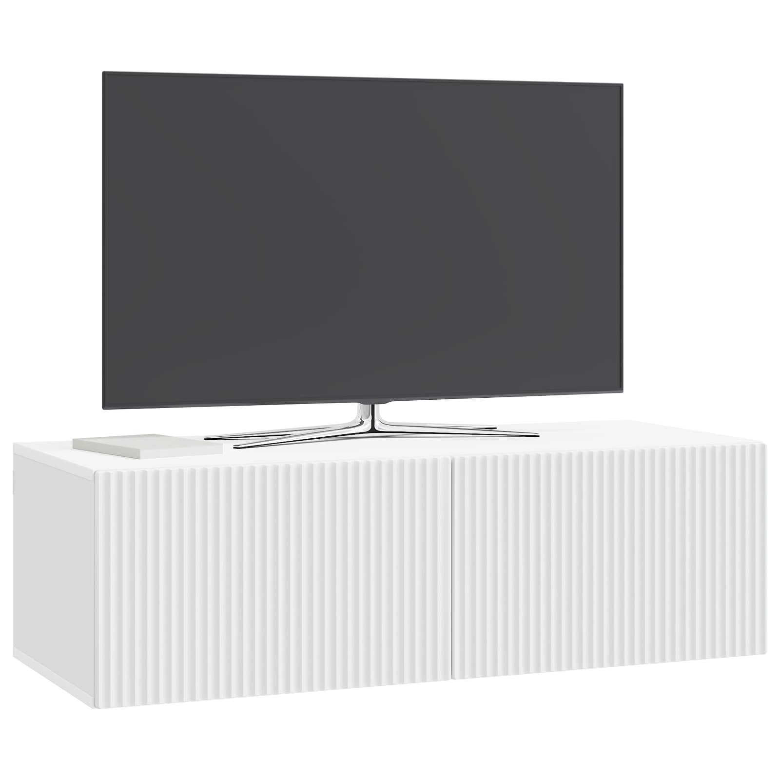 Wandbeugel TV-kast Wit 98 x 41 x 30 cm Bewerkt hout is nu te koop bij PeponiXL, paradijselijk wonen!
