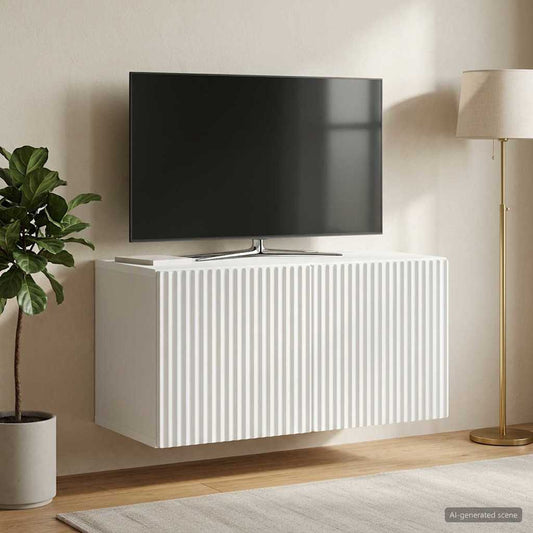 Wandbeugel TV-kast Wit 59,5 x 31 x 30 cm Bewerkt hout is nu te koop bij PeponiXL, paradijselijk wonen!