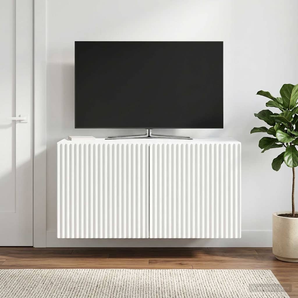 Wandbeugel TV-kast Wit 59,5 x 31 x 30 cm Bewerkt hout is nu te koop bij PeponiXL, paradijselijk wonen!