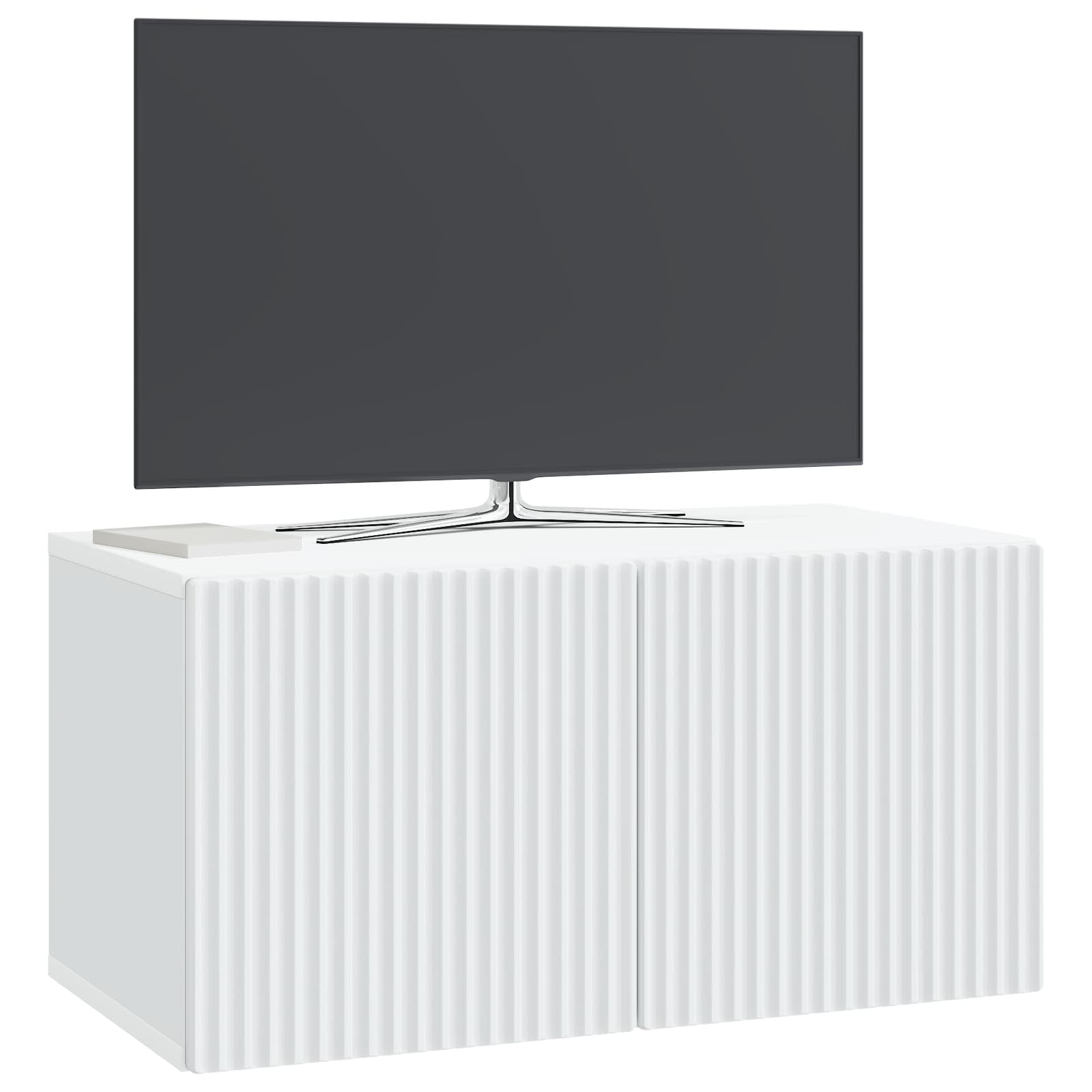 Wandbeugel TV-kast Wit 59,5 x 31 x 30 cm Bewerkt hout is nu te koop bij PeponiXL, paradijselijk wonen!