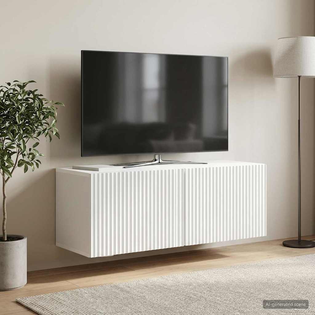 Wandbeugel TV-kast Wit 78,5 x 31 x 30 cm Bewerkt hout is nu te koop bij PeponiXL, paradijselijk wonen!