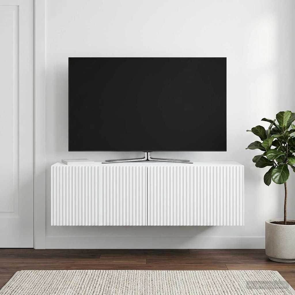 Wandbeugel TV-kast Wit 98 x 31 x 30 cm Bewerkt hout is nu te koop bij PeponiXL, paradijselijk wonen!