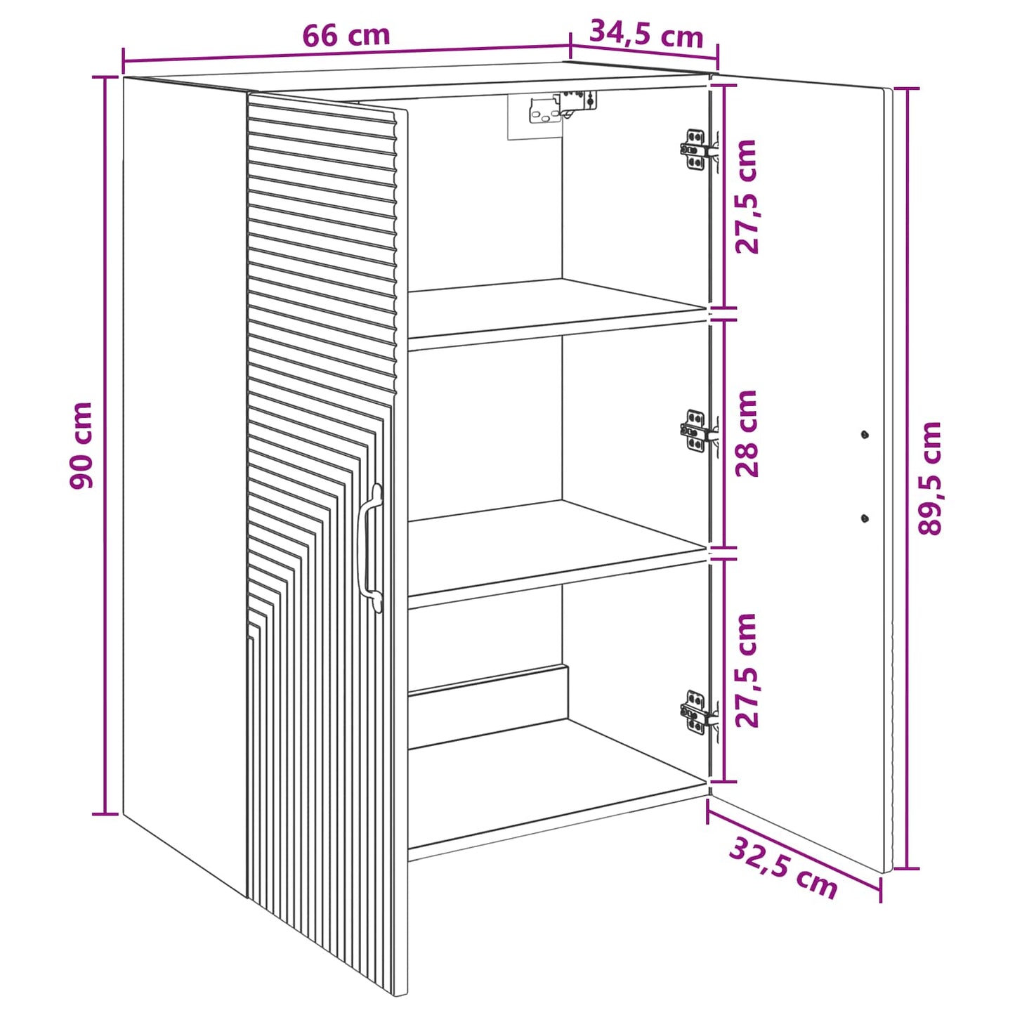 Wandkast Oud hout 66 x 34,5 x 90 cm Bewerkt hout is nu te koop bij PeponiXL, paradijselijk wonen!