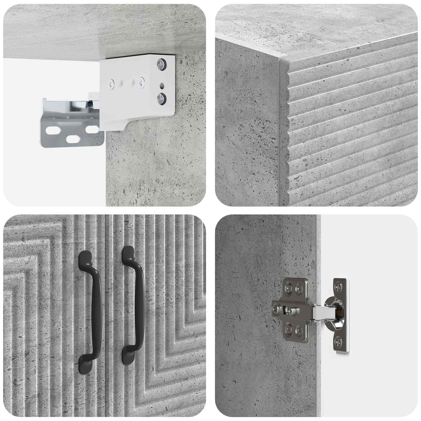 Wandkast Betongrijs 59 x 31 x 60 cm Bewerkt hout is nu te koop bij PeponiXL, paradijselijk wonen!