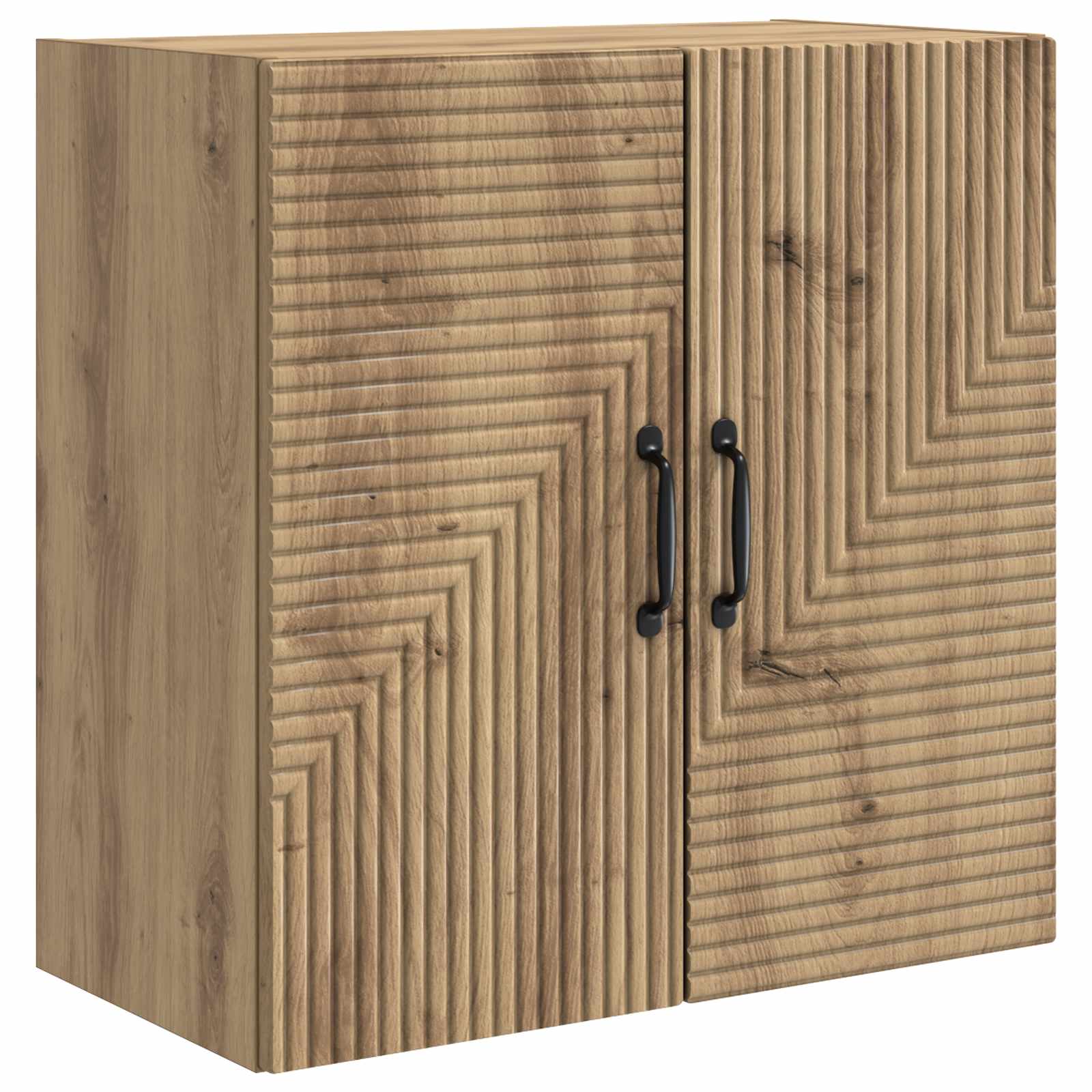 Wandkast Artisanaal eiken 59 x 31 x 60 cm Bewerkt hout is nu te koop bij PeponiXL, paradijselijk wonen!