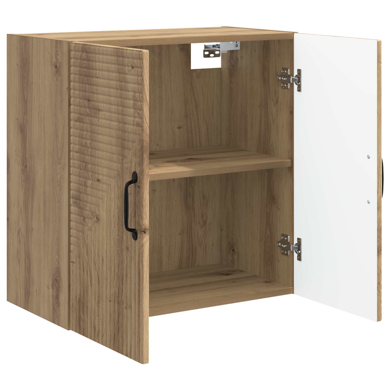Wandkast Artisanaal eiken 59 x 31 x 60 cm Bewerkt hout is nu te koop bij PeponiXL, paradijselijk wonen!