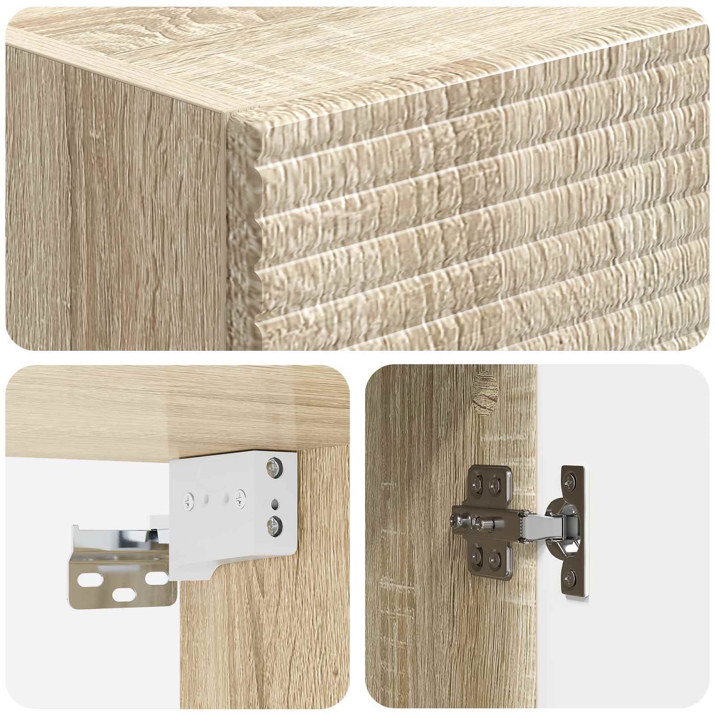 Wandkast Sonoma Eiken 33 x 34,5 x 90 cm Bewerkt hout is nu te koop bij PeponiXL, paradijselijk wonen!