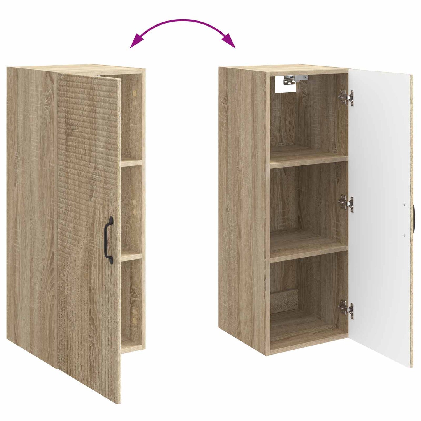Wandkast Sonoma Eiken 33 x 34,5 x 90 cm Bewerkt hout is nu te koop bij PeponiXL, paradijselijk wonen!