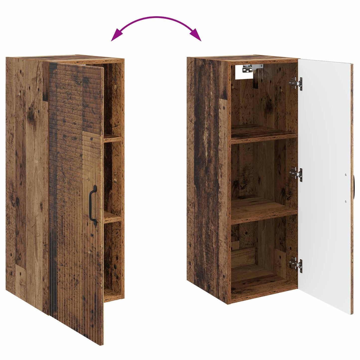 Wandkast Oud hout 33 x 34,5 x 90 cm Bewerkt hout is nu te koop bij PeponiXL, paradijselijk wonen!