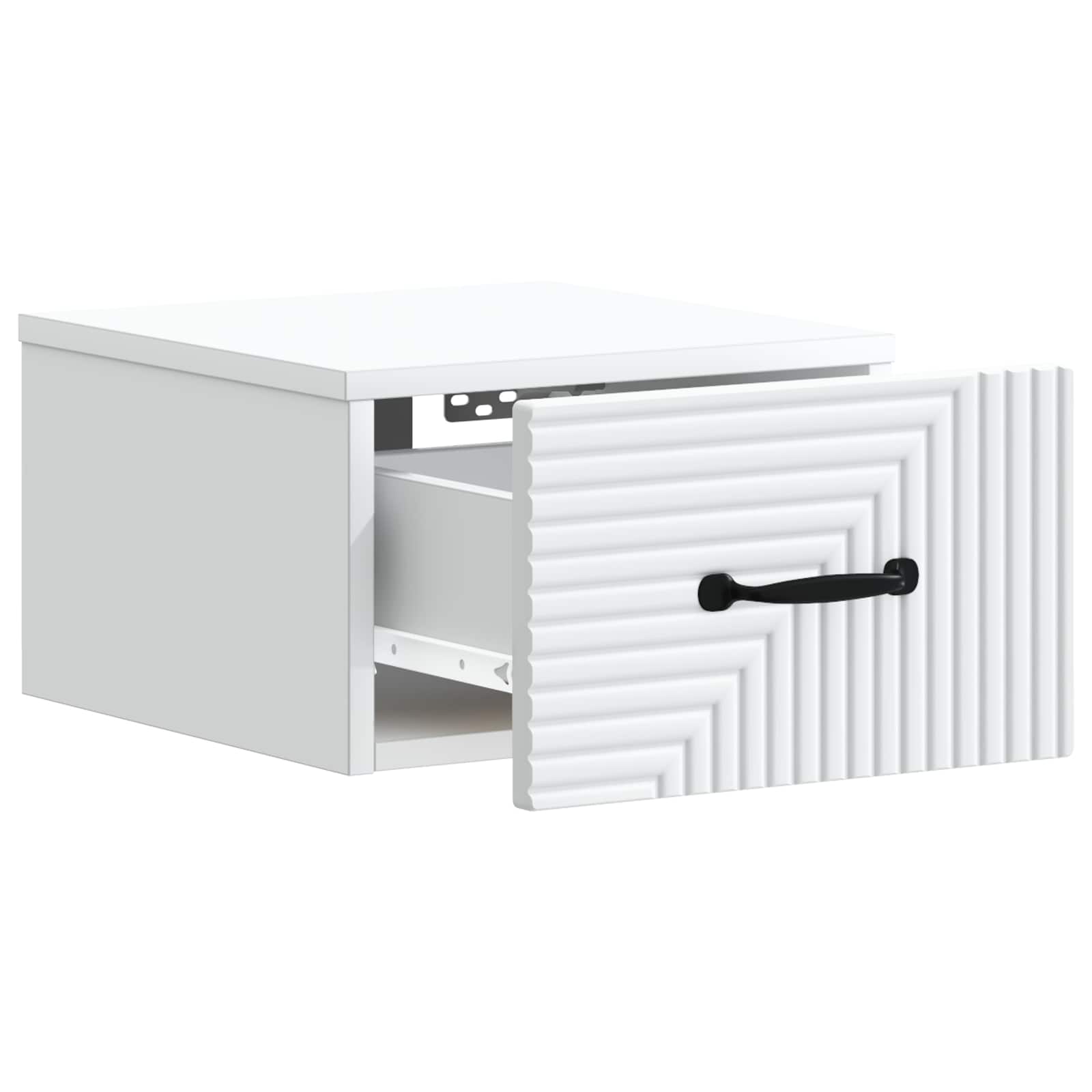 Wandbeugel Bedkast met lade Wit 34,5 x 33 x 20 cm Bewerkt hout is nu te koop bij PeponiXL, paradijselijk wonen!