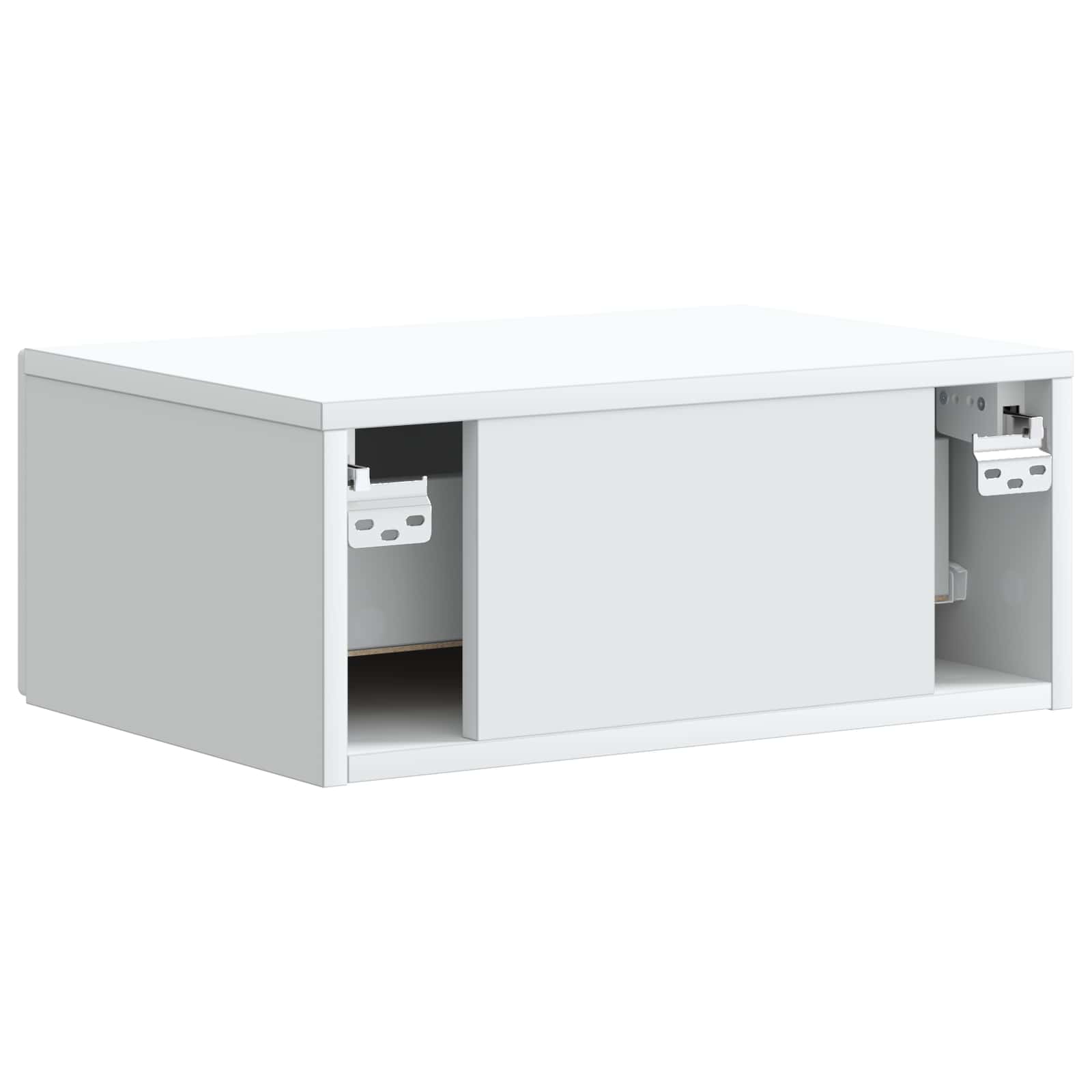 Wandbeugel Bedkast met lade Wit 49 x 34,5 x 20 cm Bewerkt hout is nu te koop bij PeponiXL, paradijselijk wonen!
