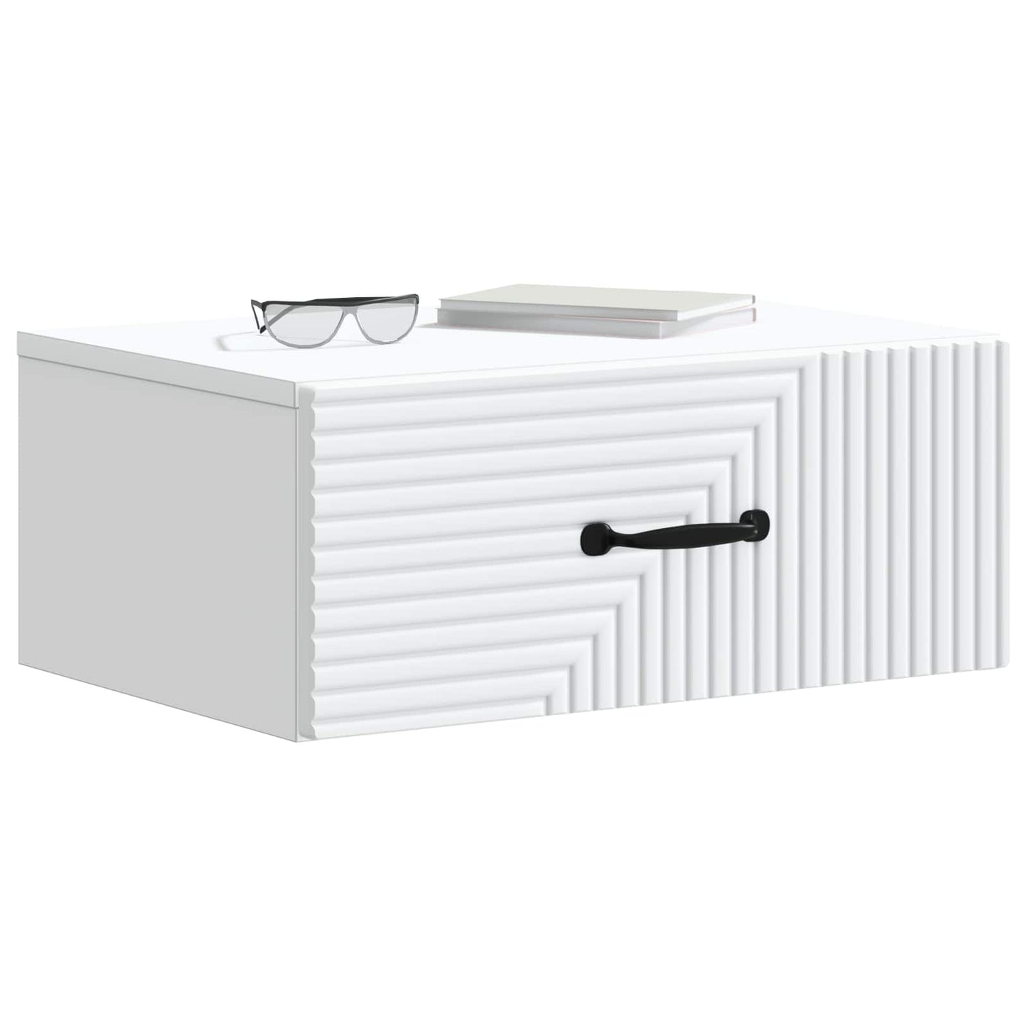 Wandbeugel Bedkast met lade Wit 49 x 34,5 x 20 cm Bewerkt hout is nu te koop bij PeponiXL, paradijselijk wonen!