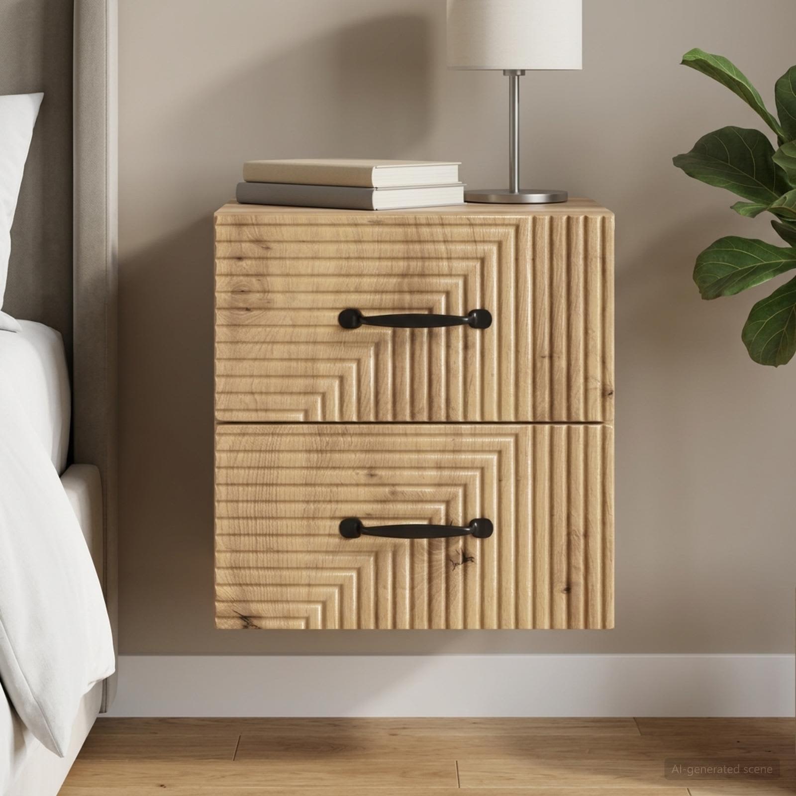 Wandbeugel Bedkast Artisanaal eiken 34,5 x 33 x 40 cm is nu te koop bij PeponiXL, paradijselijk wonen!