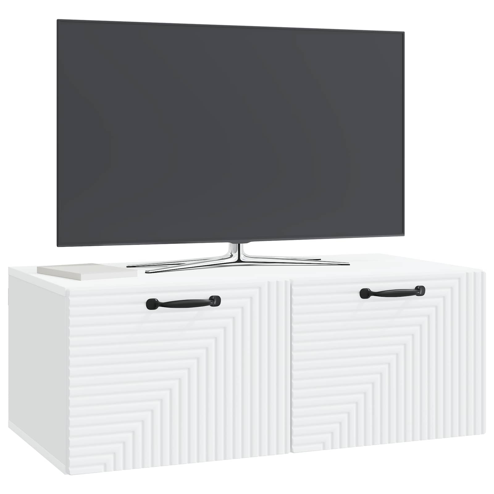 Wandbeugel TV-kast Wit 78,5 x 41 x 30 cm Bewerkt hout is nu te koop bij PeponiXL, paradijselijk wonen!