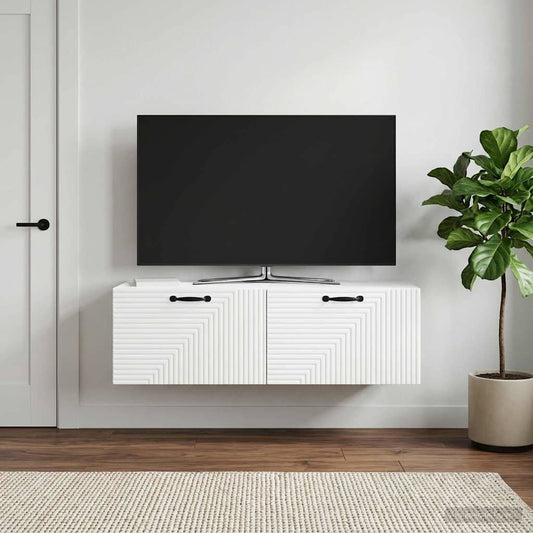 Wandbeugel TV-kast Wit 98 x 41 x 30 cm Bewerkt hout is nu te koop bij PeponiXL, paradijselijk wonen!