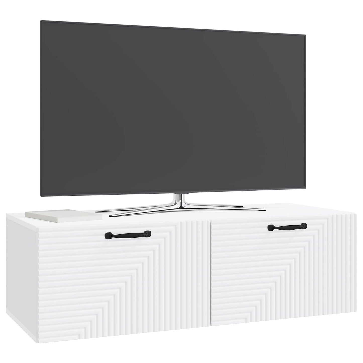 Wandbeugel TV-kast Wit 98 x 41 x 30 cm Bewerkt hout is nu te koop bij PeponiXL, paradijselijk wonen!