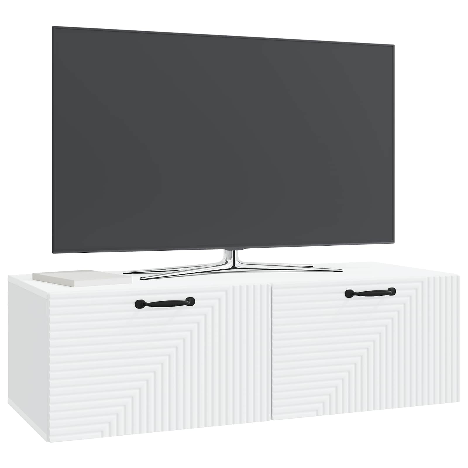Wandbeugel TV-kast Wit 98 x 41 x 30 cm Bewerkt hout is nu te koop bij PeponiXL, paradijselijk wonen!