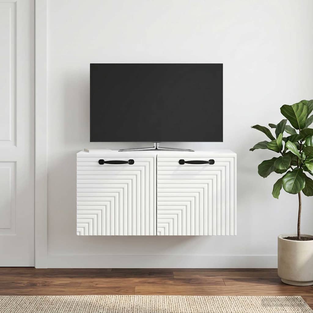 Wandbeugel TV-kast Wit 59,5 x 31 x 30 cm Bewerkt hout is nu te koop bij PeponiXL, paradijselijk wonen!