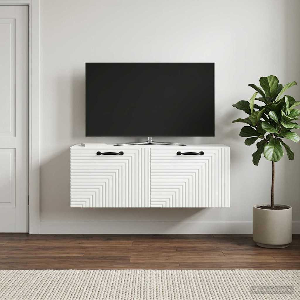 Wandbeugel TV-kast Wit 78,5 x 31 x 30 cm Bewerkt hout is nu te koop bij PeponiXL, paradijselijk wonen!