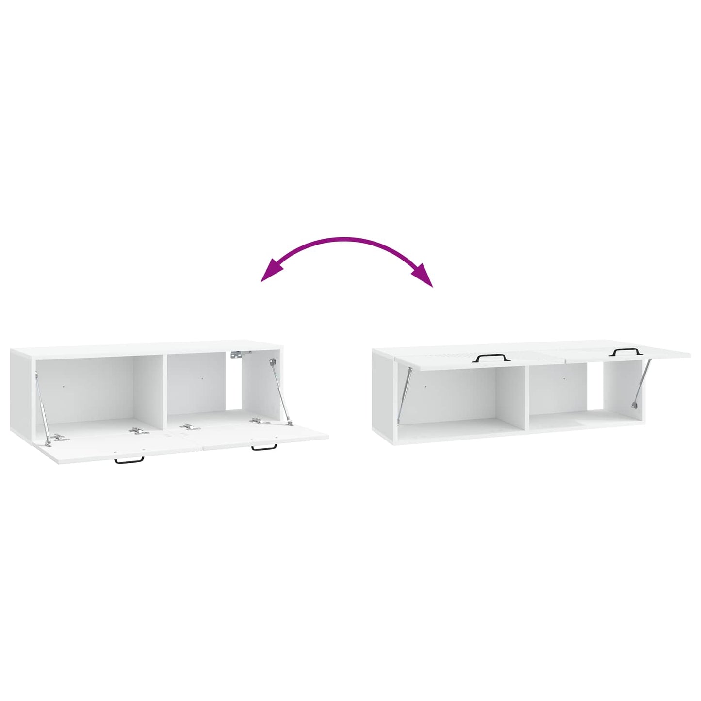 Wandbeugel TV-kast Wit 98 x 31 x 30 cm Bewerkt hout is nu te koop bij PeponiXL, paradijselijk wonen!