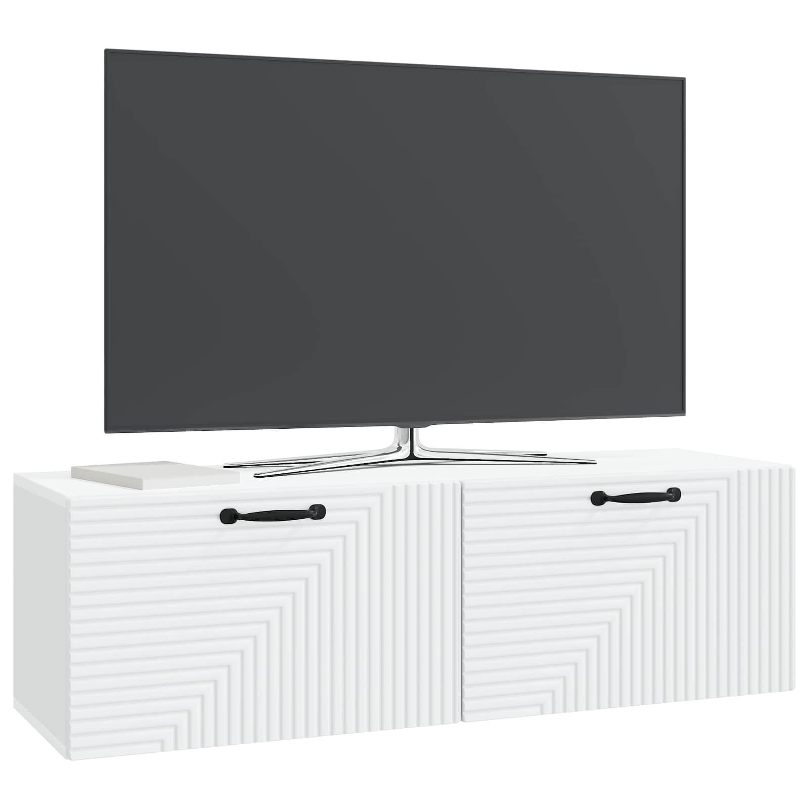 Wandbeugel TV-kast Wit 98 x 31 x 30 cm Bewerkt hout is nu te koop bij PeponiXL, paradijselijk wonen!