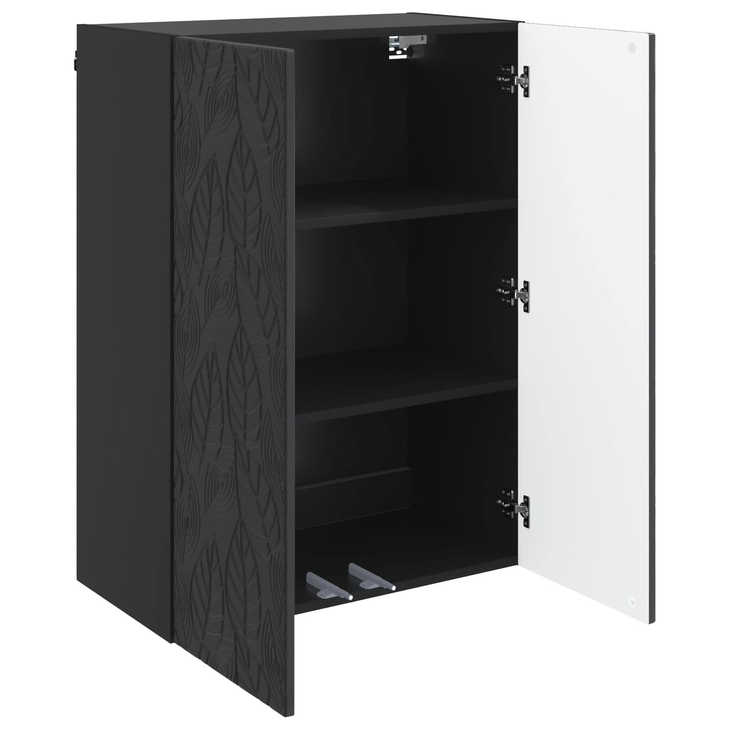 Wandkast Zwart 66 x 34,5 x 90 cm Bewerkt hout is nu te koop bij PeponiXL, paradijselijk wonen!
