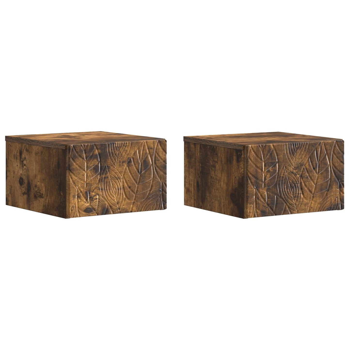 Wandmontage Zijtafel 2 pcs Gerookt eiken 34,5 x 33 x 20 cm is nu te koop bij PeponiXL, paradijselijk wonen!