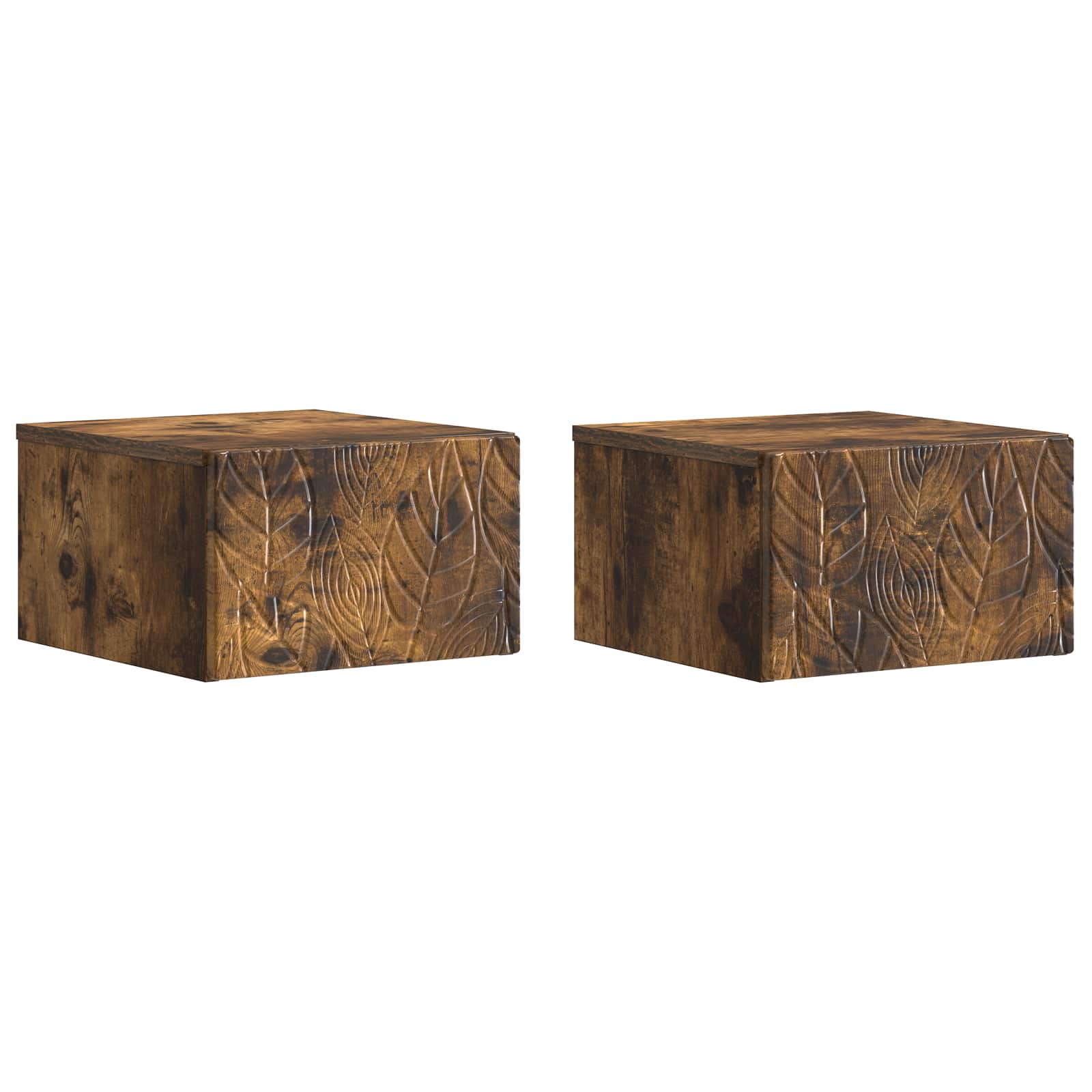 Wandmontage Zijtafel 2 pcs Gerookt eiken 34,5 x 33 x 20 cm is nu te koop bij PeponiXL, paradijselijk wonen!