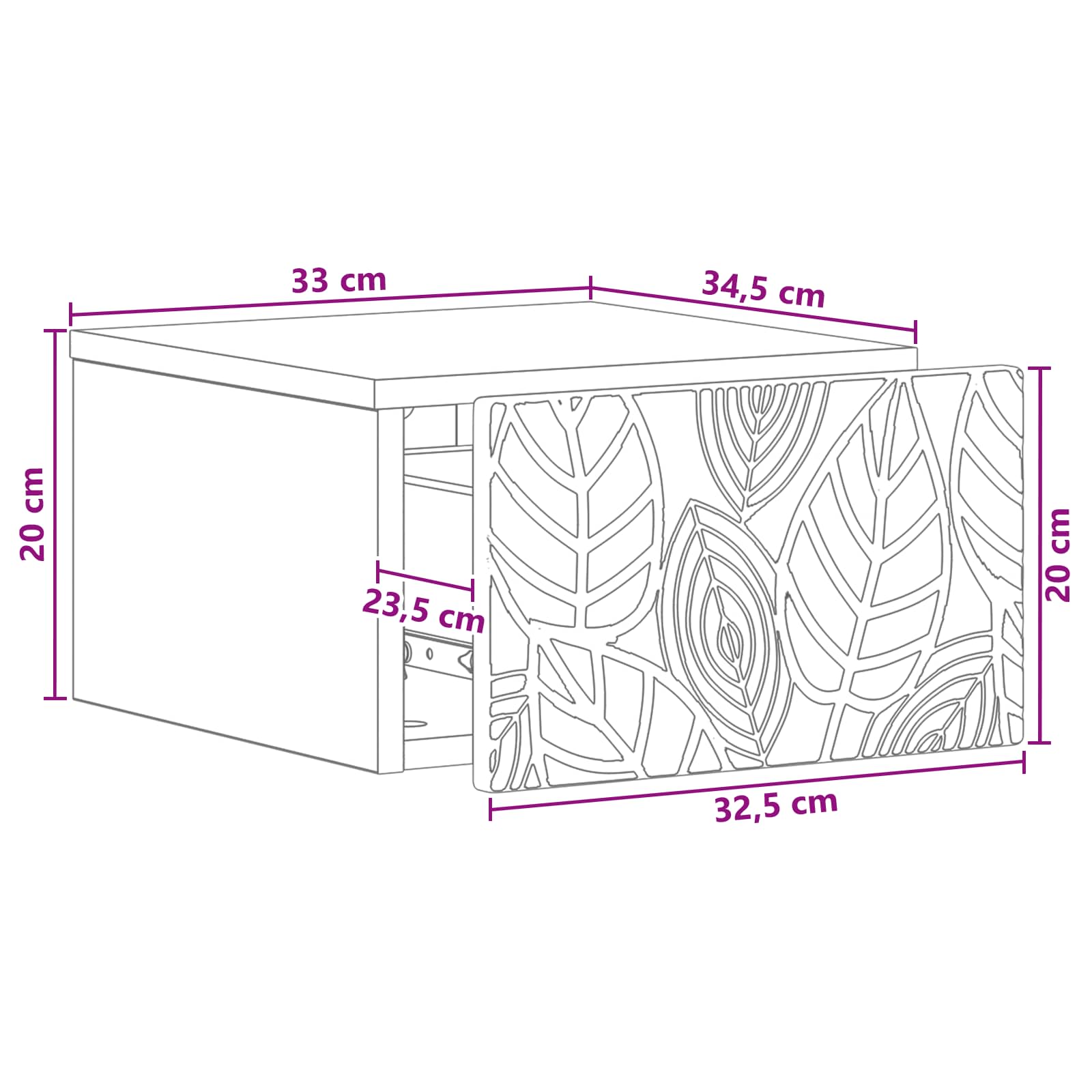 Wandmontage Zijtafel 2 pcs Grijs Sonoma 34,5 x 33 x 20 cm is nu te koop bij PeponiXL, paradijselijk wonen!