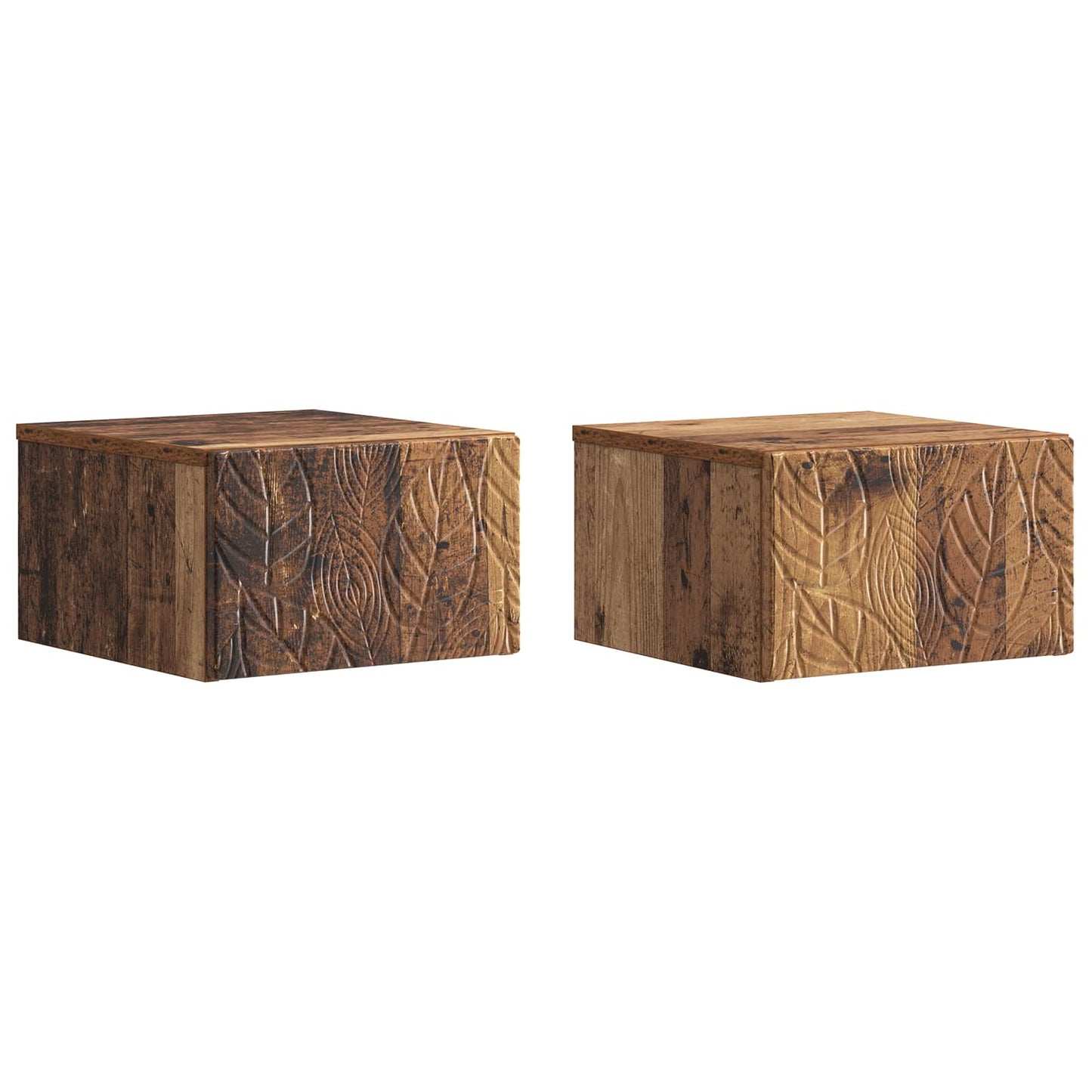 Wandmontage Zijtafel 2 pcs Oud hout 34,5 x 33 x 20 cm is nu te koop bij PeponiXL, paradijselijk wonen!