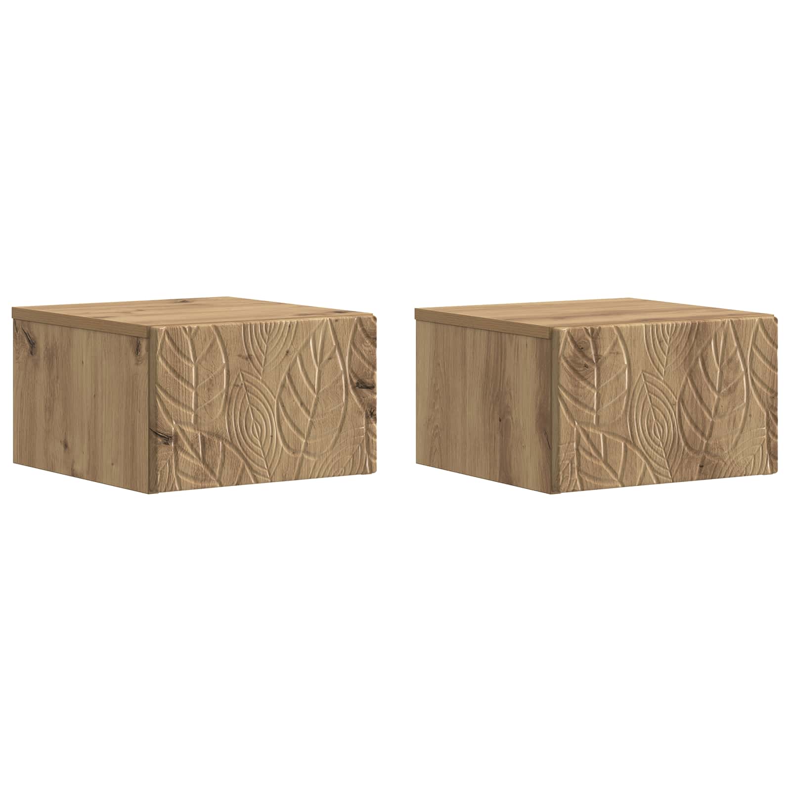 Wandmontage Zijtafel 2 pcs Artisanaal eiken 34,5 x 33 x 20 cm is nu te koop bij PeponiXL, paradijselijk wonen!