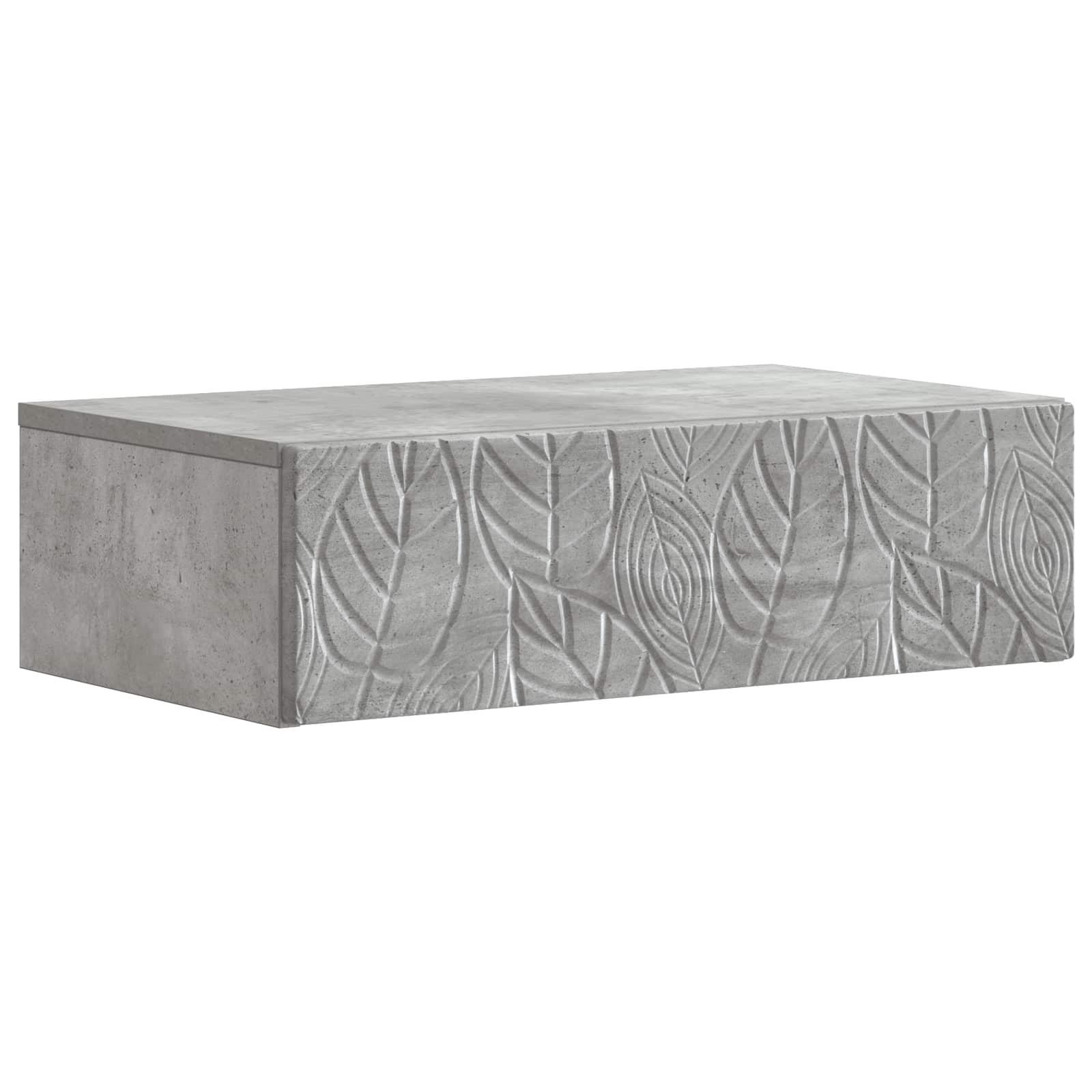 Wandmontage Zijtafel Betongrijs 59 x 34,5 x 17 cm Bewerkt hout is nu te koop bij PeponiXL, paradijselijk wonen!