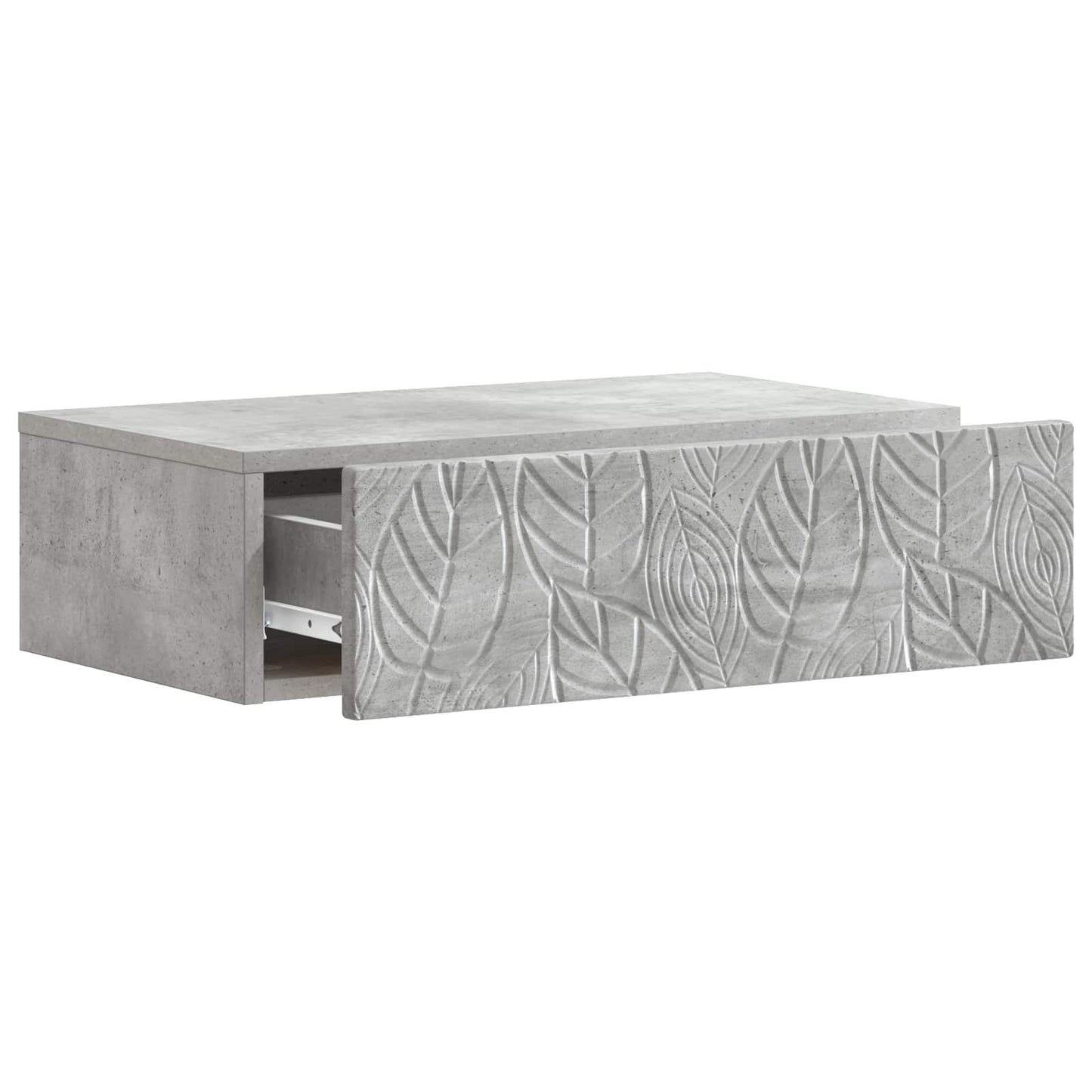 Wandmontage Zijtafel Betongrijs 59 x 34,5 x 17 cm Bewerkt hout is nu te koop bij PeponiXL, paradijselijk wonen!