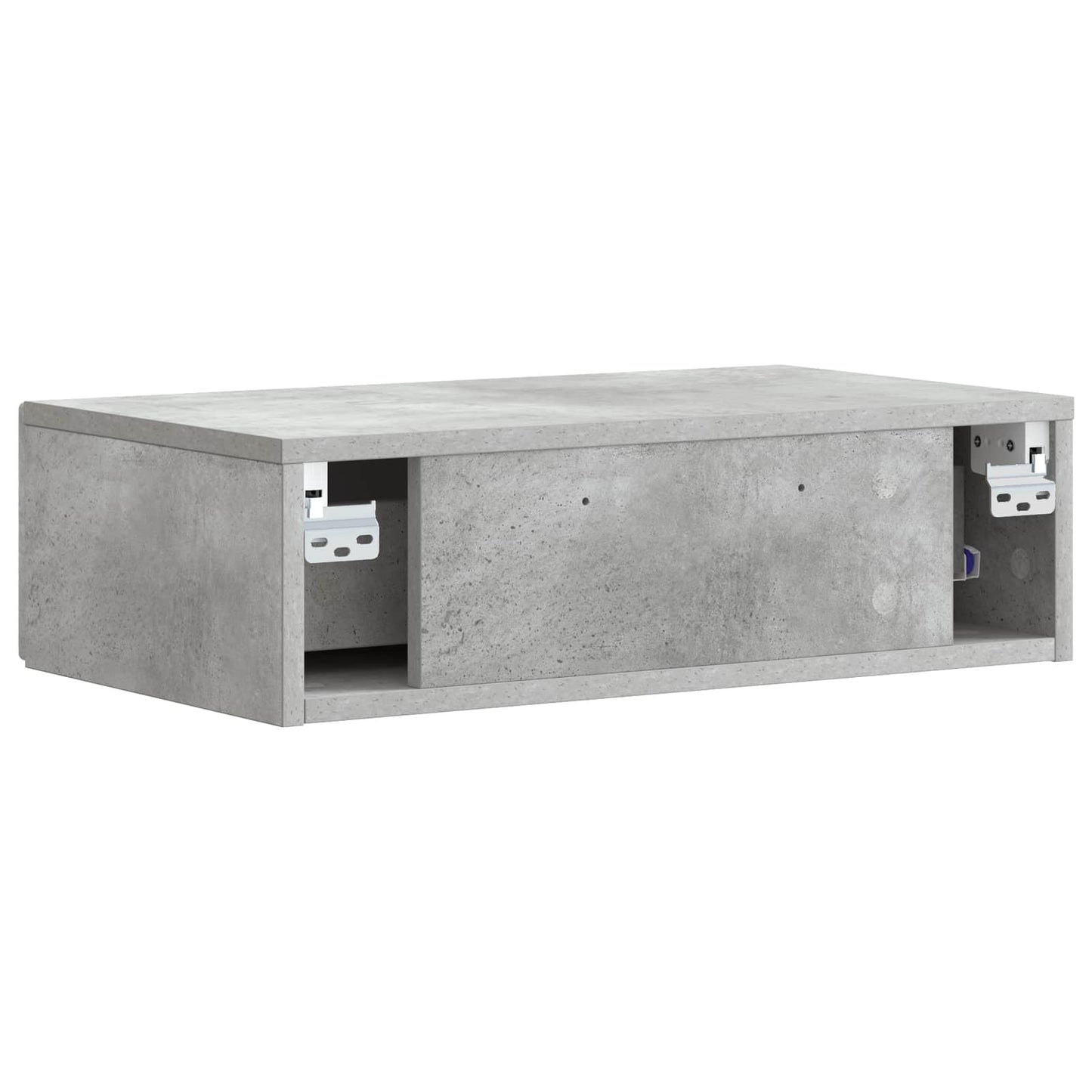 Wandmontage Zijtafel Betongrijs 59 x 34,5 x 17 cm Bewerkt hout is nu te koop bij PeponiXL, paradijselijk wonen!