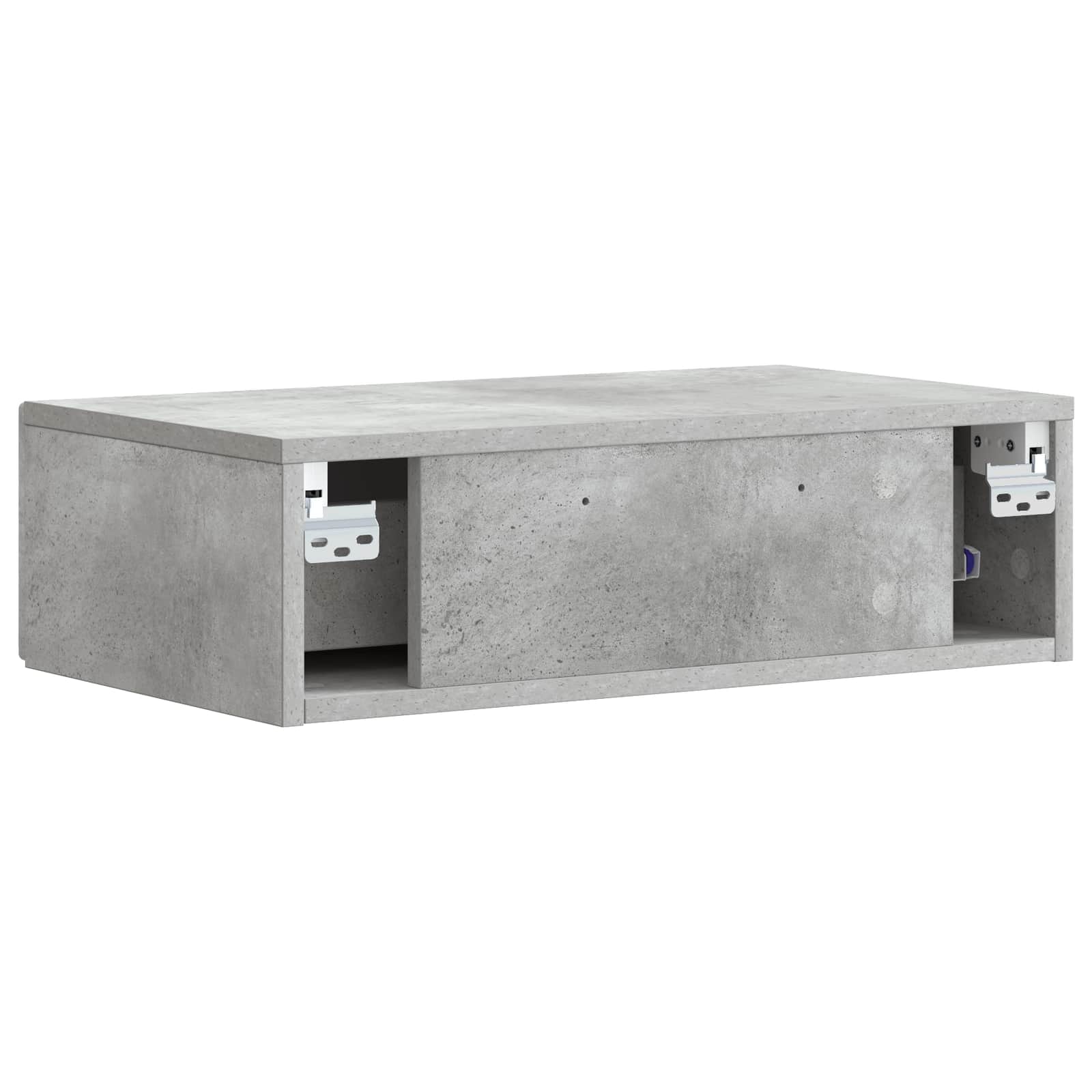 Wandmontage Zijtafel Betongrijs 59 x 34,5 x 17 cm Bewerkt hout is nu te koop bij PeponiXL, paradijselijk wonen!
