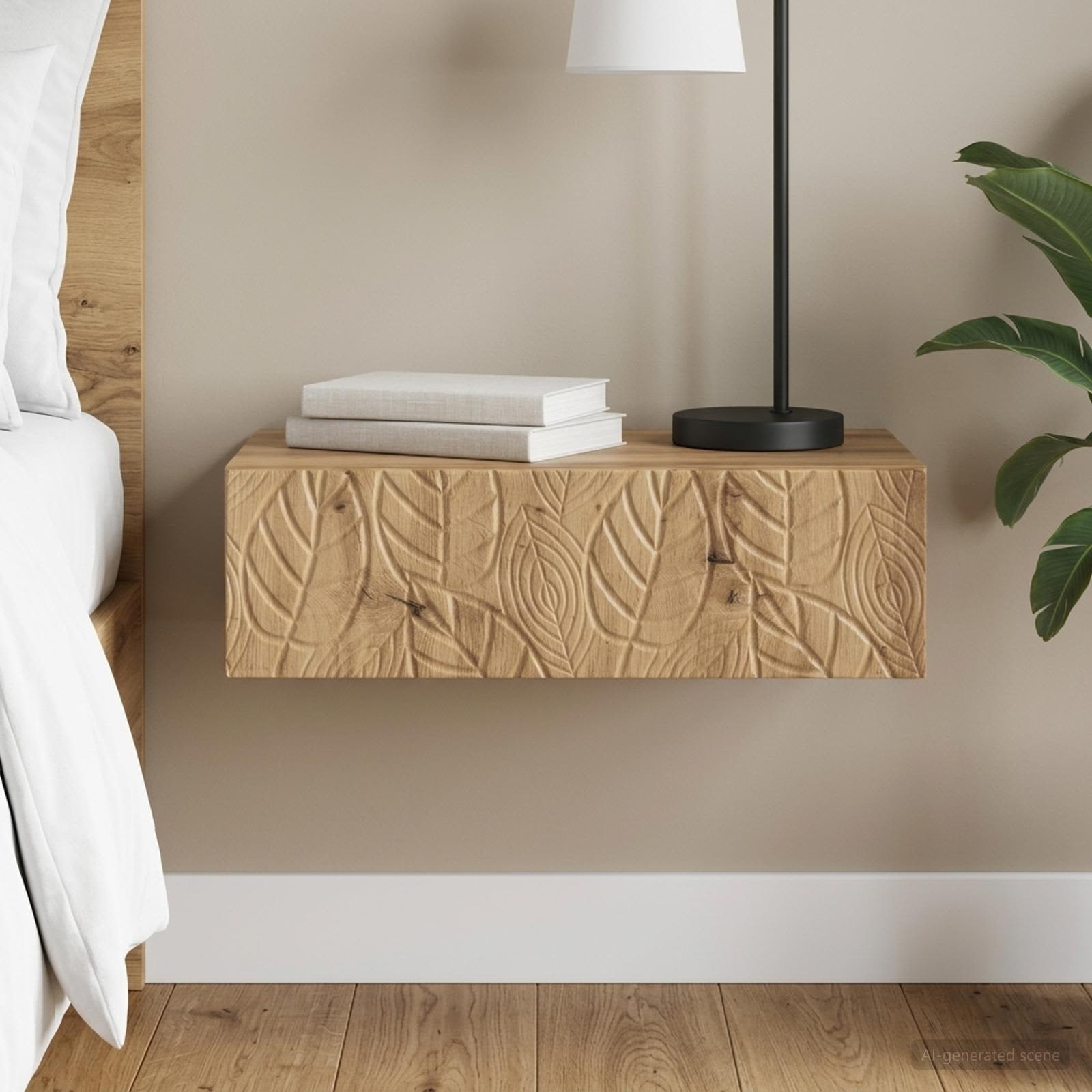 Wandmontage Zijtafel 87,5 x 34,5 x 17 cm Bewerkt hout is nu te koop bij PeponiXL, paradijselijk wonen!
