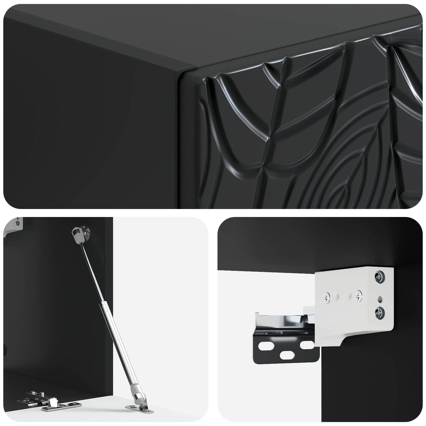Wandbeugel TV-kast 59,5 x 41 x 30 cm Zwart Bewerkt hout is nu te koop bij PeponiXL, paradijselijk wonen!