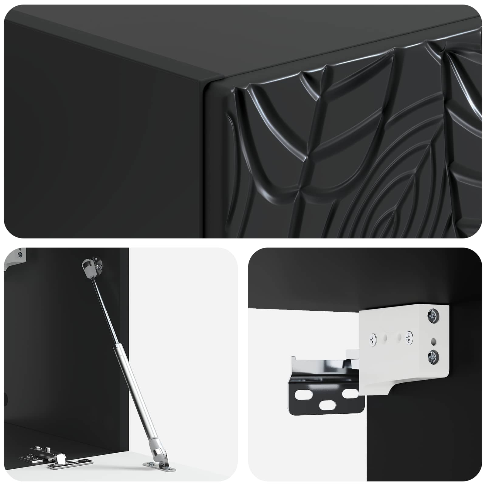 Wandbeugel TV-kast 59,5 x 41 x 30 cm Zwart Bewerkt hout is nu te koop bij PeponiXL, paradijselijk wonen!