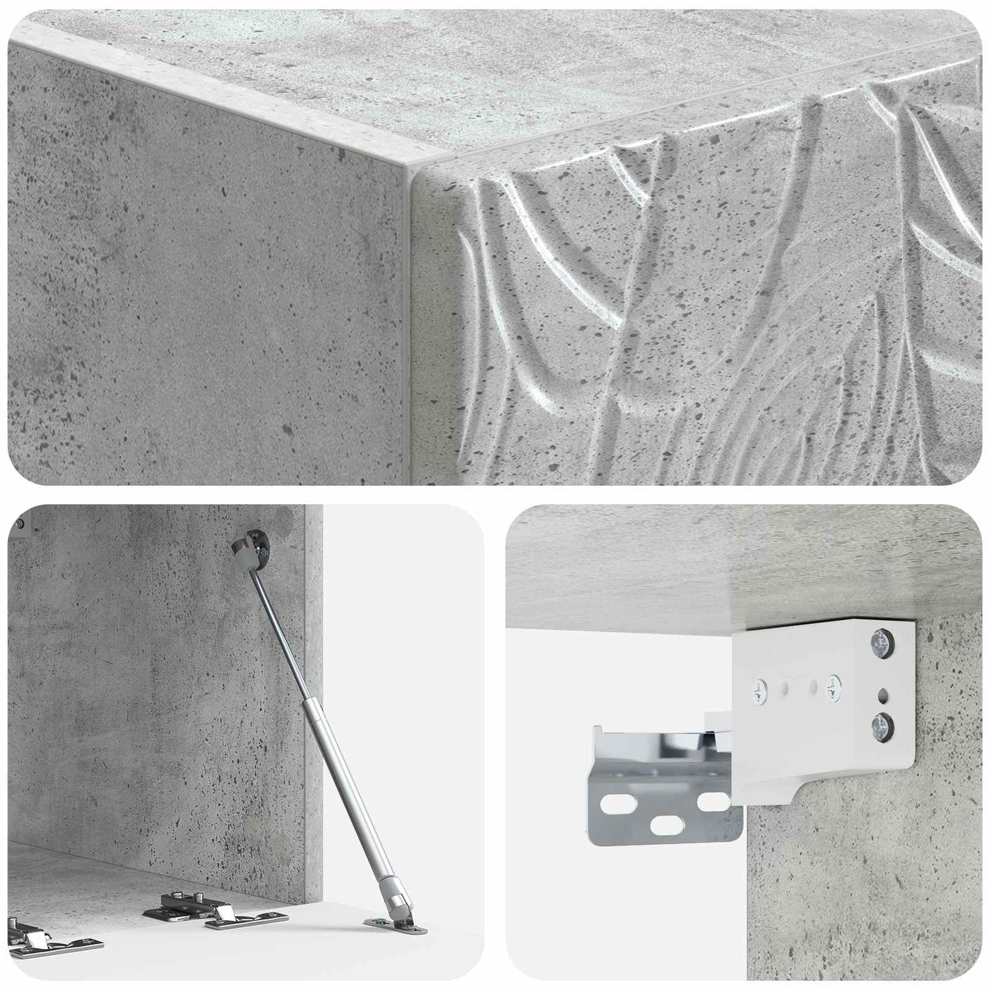 Wandbeugel TV-kast 59,5 x 41 x 30 cm Betongrijs Bewerkt hout is nu te koop bij PeponiXL, paradijselijk wonen!